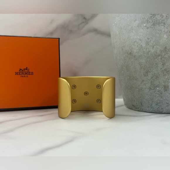 ❌SOLD❌🔥NEW! Hermès•Collier de Chien Aluminum Sunset Cuff Bracelet T2 - Picture 4 of 5